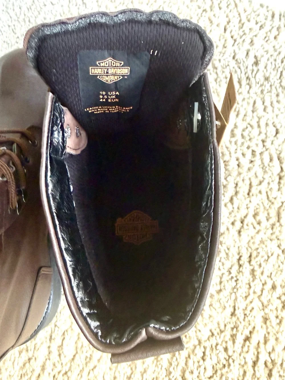 Harley Davidson Mens 10 Brown Leather Motorcycle Biker Lace-up Boots NWT Rare